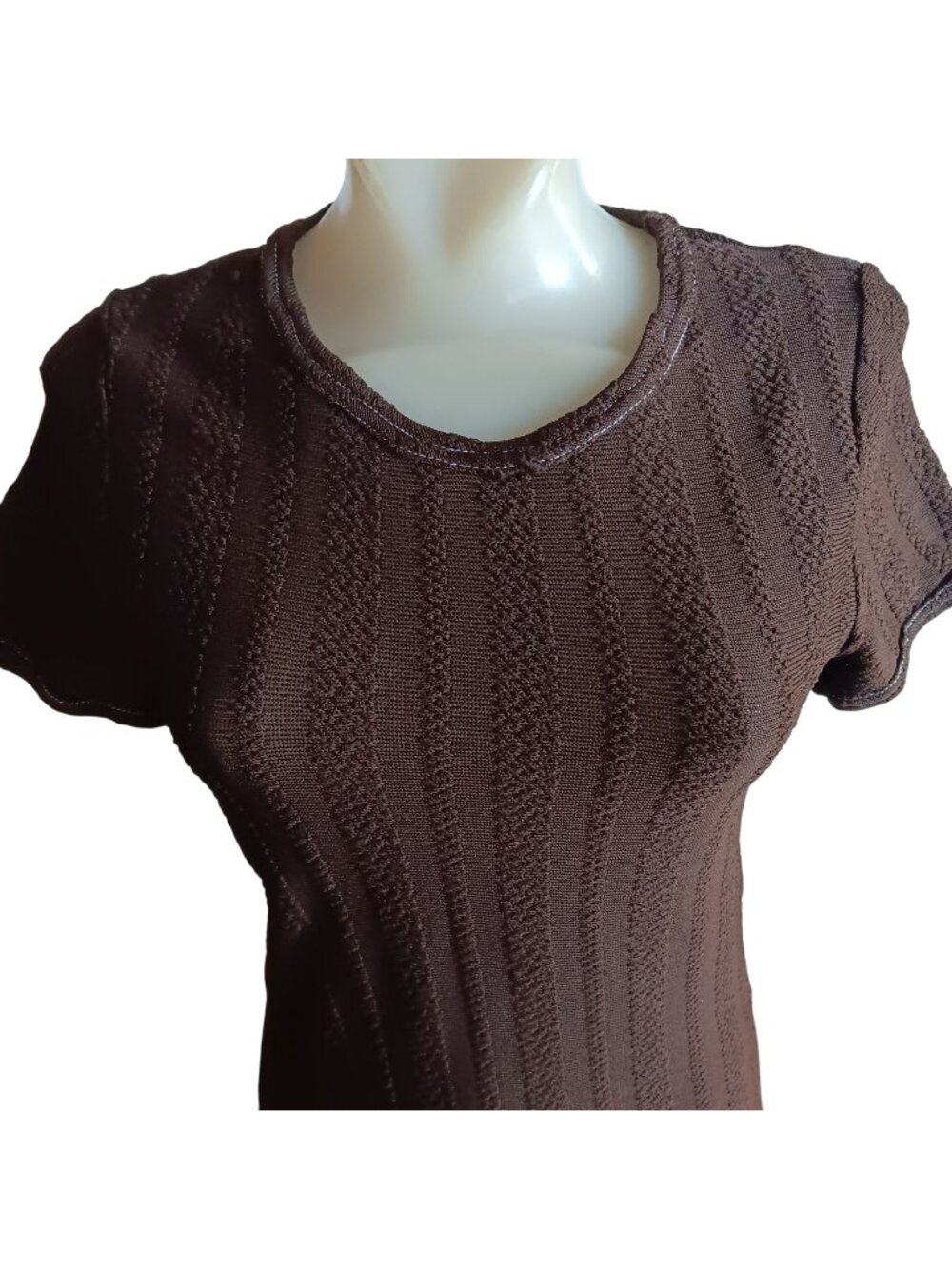 Single Stitch 1970's Disco Knit Top True Vintage Medium T-shirt Brown Top USA